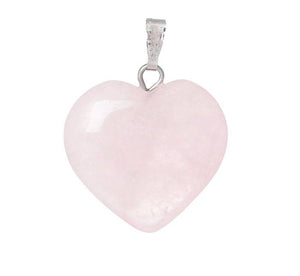 Pendentif "AMOUR" en Quartz Rose