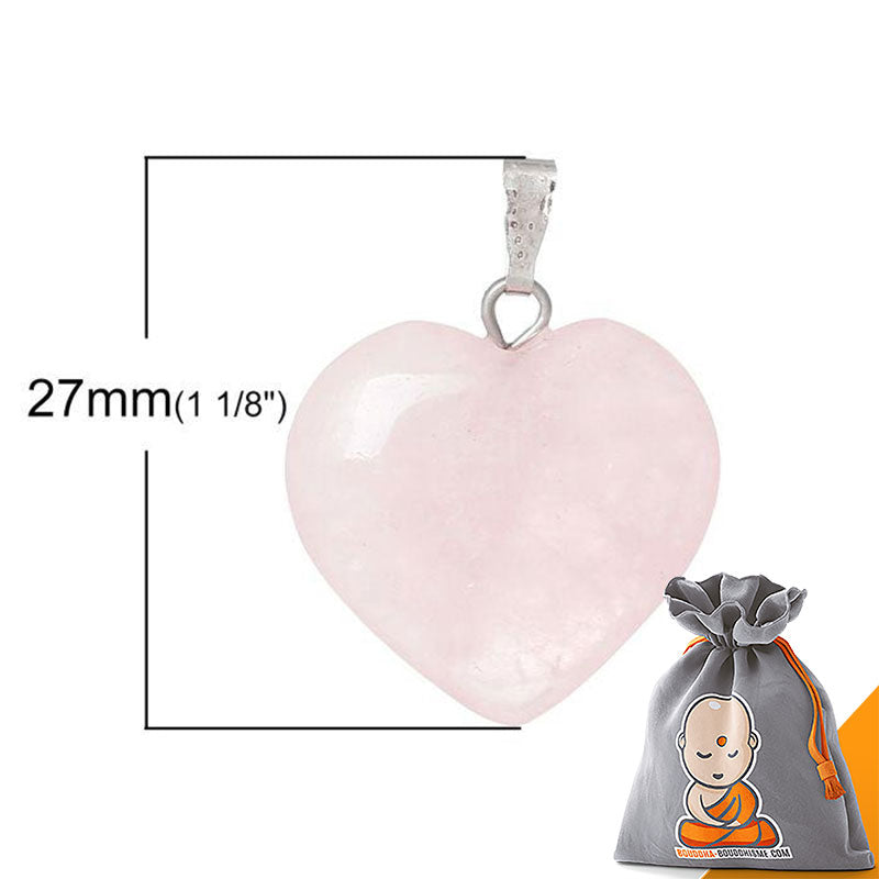 Pendentif "AMOUR" en Quartz Rose