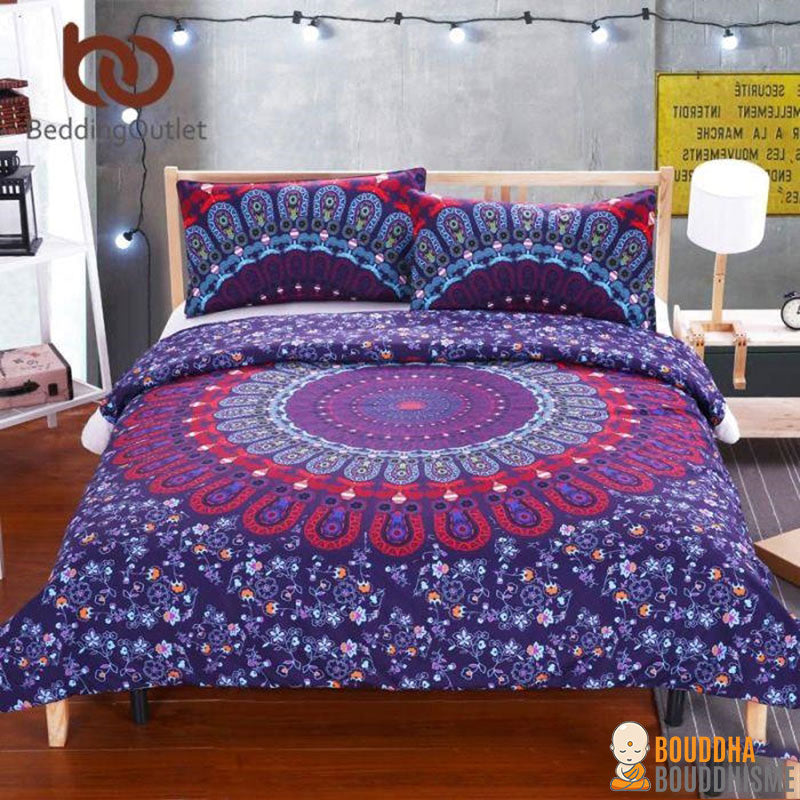 Housse de couette Mandala + 2 Taies d'oreillers