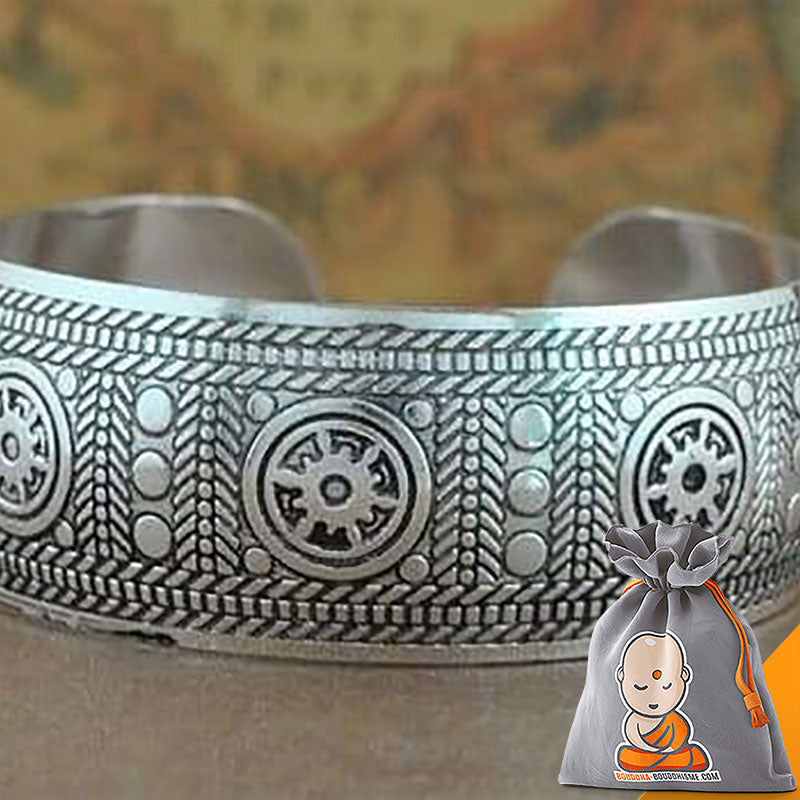 Bracelet Manchette Tibétain Argent - 5 styles disponibles