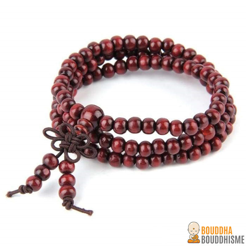 Bracelet de méditation - 108 perles en Bois de santal - 4 couleurs disponibles