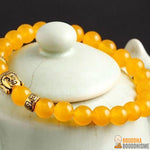 Bracelet "Bouddha" en Pierre Naturelle & Or Antique - 6 couleurs disponibles