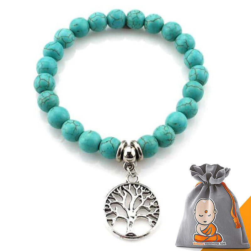 Bracelet "Arbre de vie" en Pierres Turquoises