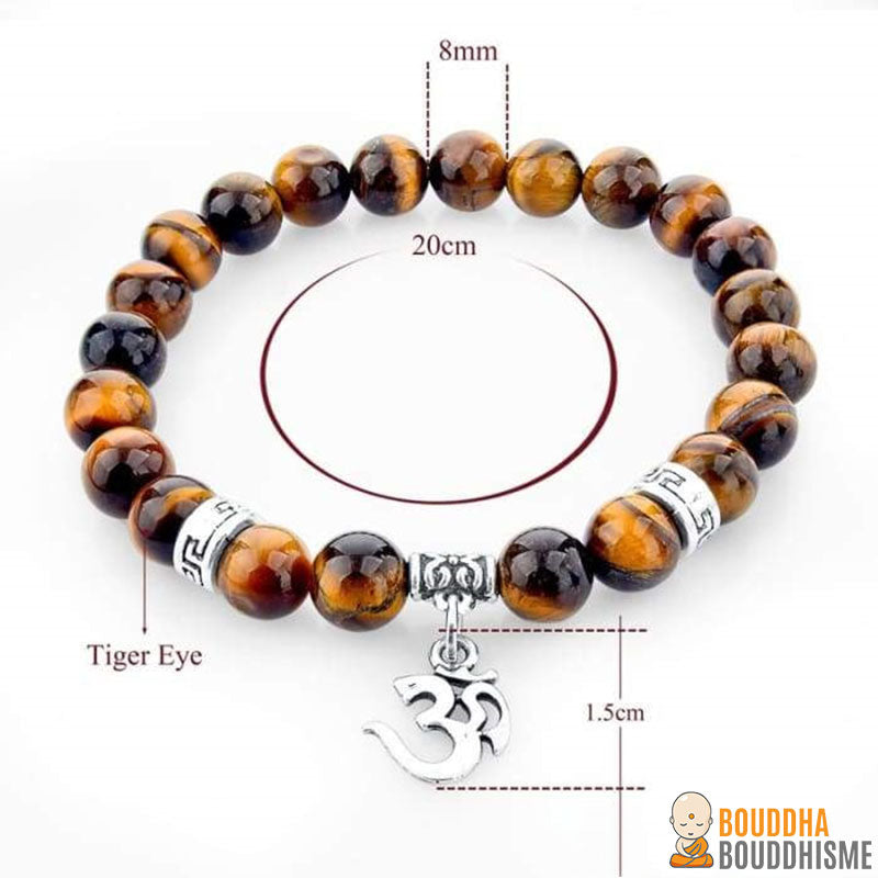 Bracelet "Om" en Oeil de tigre