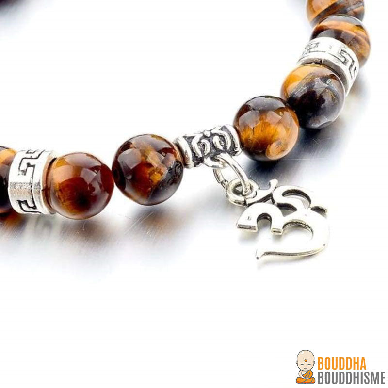 Bracelet "Om" en Oeil de tigre