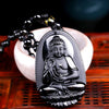 Collier & Pendentif Bouddha "Protection" en Obsidienne Noire