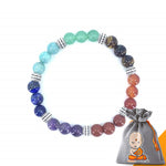 Bracelet "7 Chakras" Triple en Pierres Naturelles (Nouvelle version 2019)