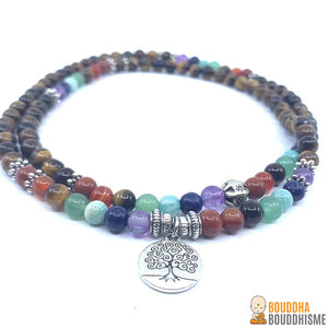 Bracelet 7 Chakras de Guérison en Oeil de Tigre (Nouvelle Version 2019)