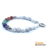 Bracelet 7 Chakras "Sagesse" en Howlite Blanche (Nouvelle Version 2019)