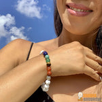 Bracelet 7 Chakras "Sagesse" en Howlite Blanche (Nouvelle Version 2019)