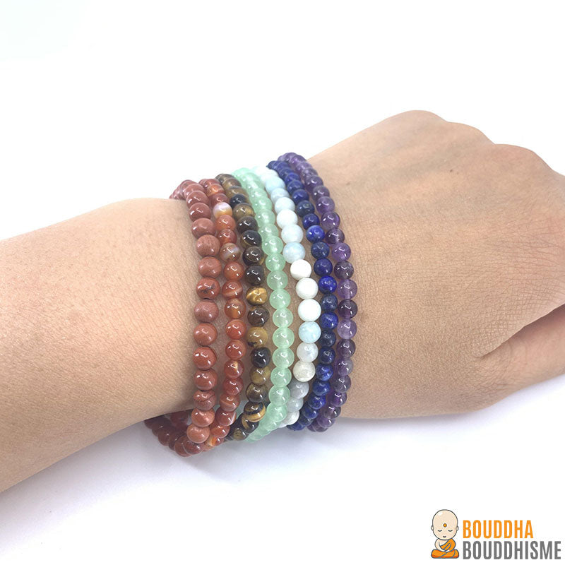 Lot de 7 Mini Bracelets "Energie des 7 Chakras"