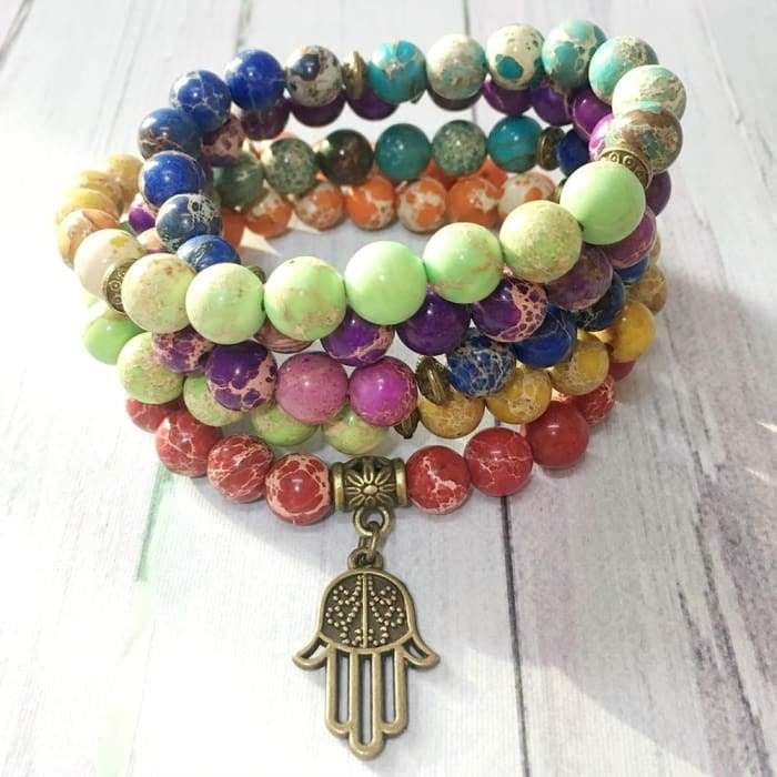 Bracelet Mala "Joie Pétillante" en Jaspe