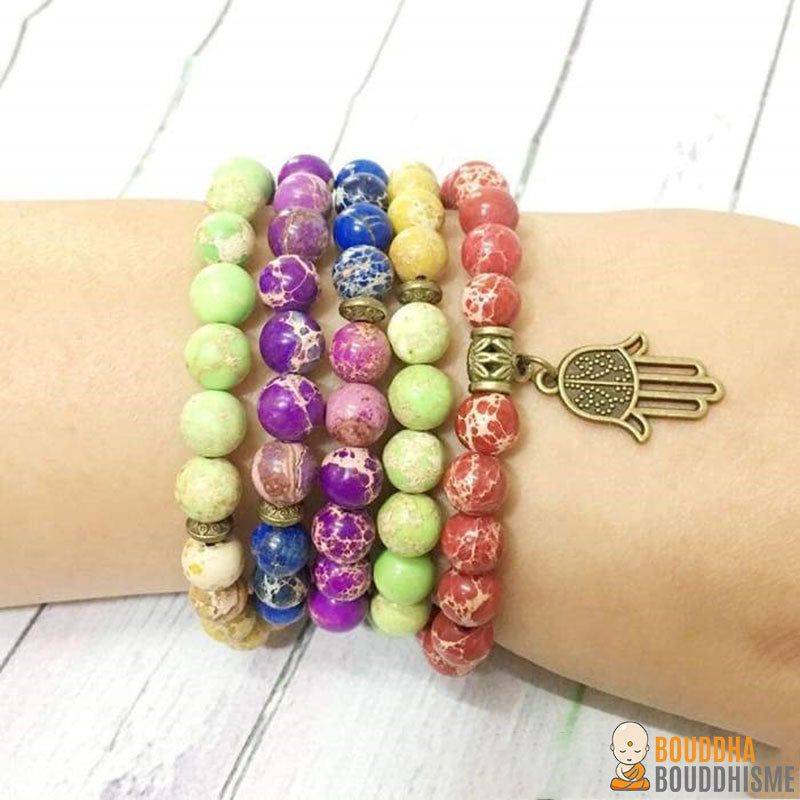 Bracelet Mala "Joie Pétillante" en Jaspe