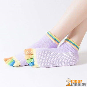 Chaussettes de Yoga antidérapantes multicolores - 6 couleurs disponibles