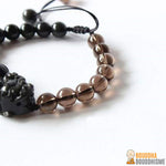 Bracelet Pi Xiu "Protection & Fortune" en Obsidienne et Quartz Fumé