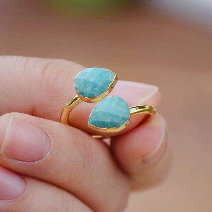 Bague "Bienveillance" en Amazonite