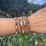 Bracelet Wrap "Coquillage & Pierres Naturelles"