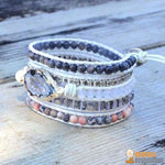 Bracelet Wrap "Athéna" en Agate