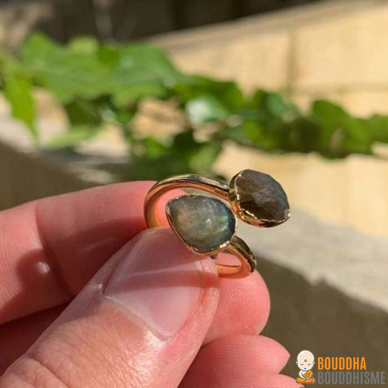 Bague "Aurore Boréale" en Labradorite