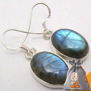 Boucles d'Oreilles "Touche de Lumière" en Labradorite