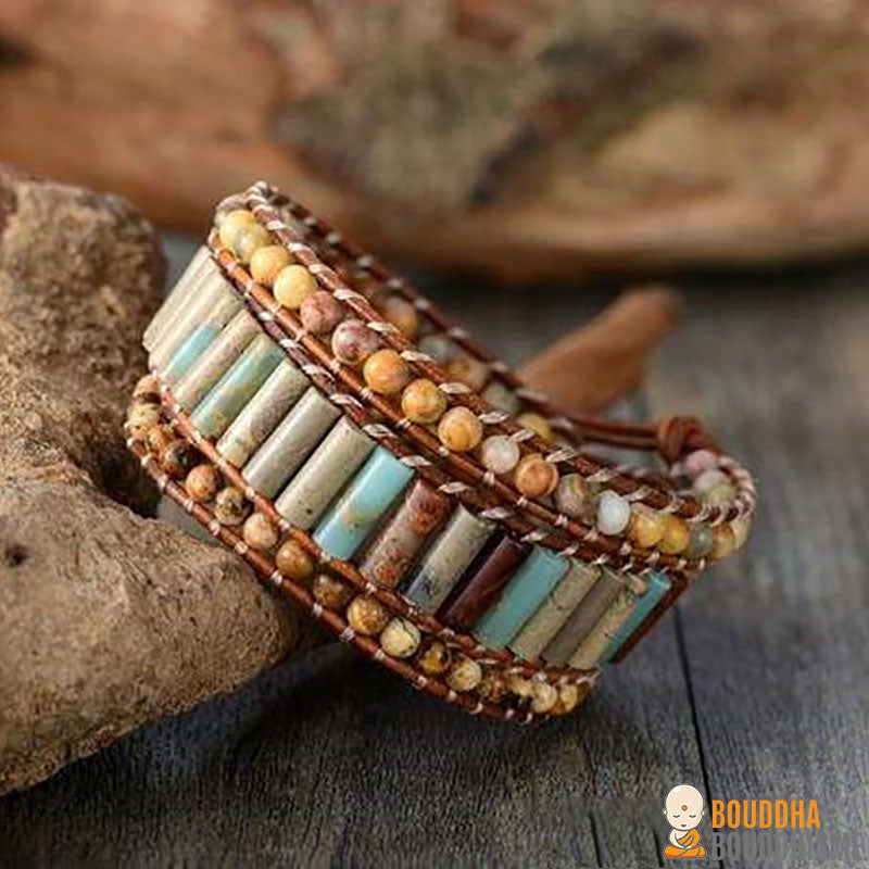 Bracelet Wrap "Pureté" en Jaspe