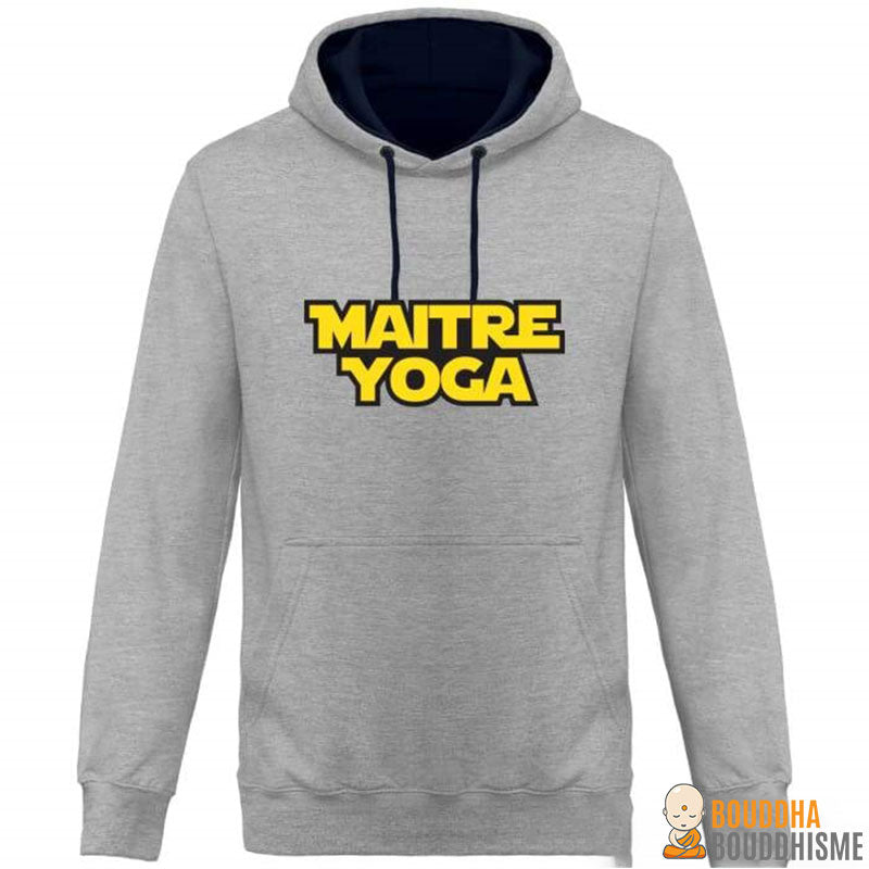 Sweat Capuche Bicolore Unisexe "Maitre Yoga"