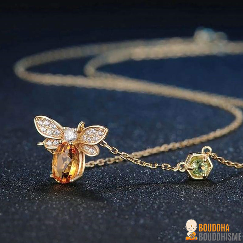 Collier "Abeille d'Or" en Citrine