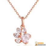 Collier "Patte d'Amour" en Quartz Rose et Argent 925