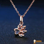 Collier "Patte d'Amour" en Quartz Rose et Argent 925