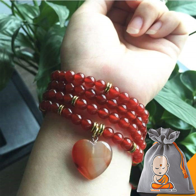 Bracelet Mala "Féminin Sacré" en Cornaline