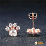 Boucles d'Oreilles "Patte d'Amour" en Quartz Rose et Argent 925