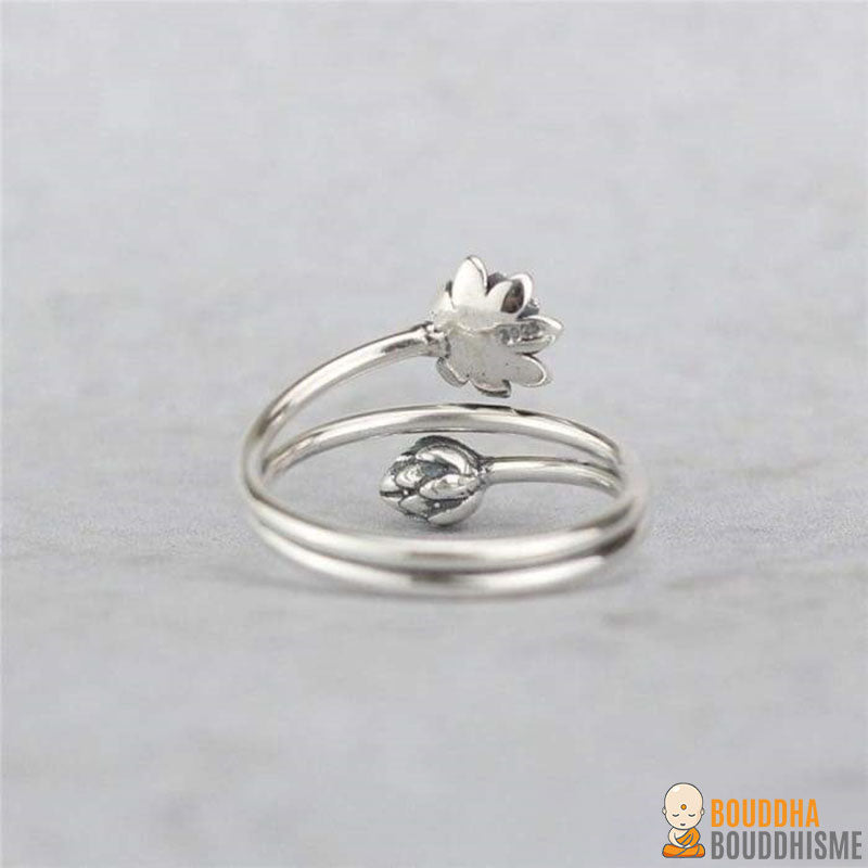 Bague "Beauté de la Fleur de Lotus" en Argent 925