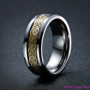 Bague Viking style "Dragon" en Acier Inoxydable