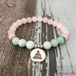 Bracelet "Amour et Calme intérieur" en Quartz Rose et Amazonite - 3 pendentifs disponibles