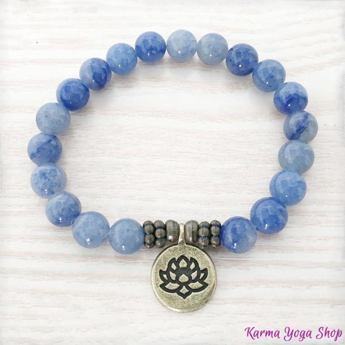 Bracelet Mala "Pleine Conscience" en Aventurine Bleue