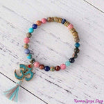 Bracelet Mala Tibétain Om en Jaspe Naturel