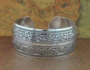 Bracelet Manchette Tibétain Argent - 5 styles disponibles