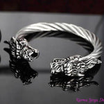Bracelet "Tête de Dragon" Cable Torsadé en Acier Inoxydable