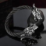 Bracelet "Tête de Dragon" Cable Torsadé en Acier Inoxydable
