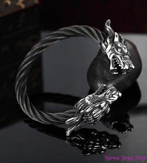 Bracelet "Tête de Dragon" Cable Torsadé en Acier Inoxydable