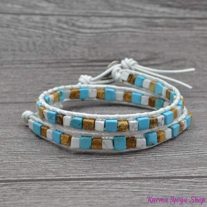 Bracelet Wrap "Bohème" en Pierres Naturelles - 6 couleurs disponibles