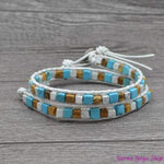 Bracelet Wrap "Bohème" en Pierres Naturelles - 6 couleurs disponibles