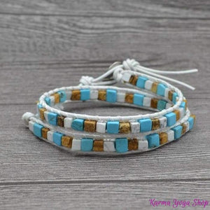 Bracelet Wrap "Bohème" en Pierres Naturelles - 6 couleurs disponibles