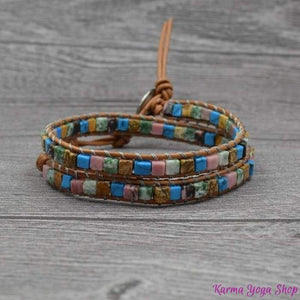 Bracelet Wrap "Bohème" en Pierres Naturelles - 6 couleurs disponibles