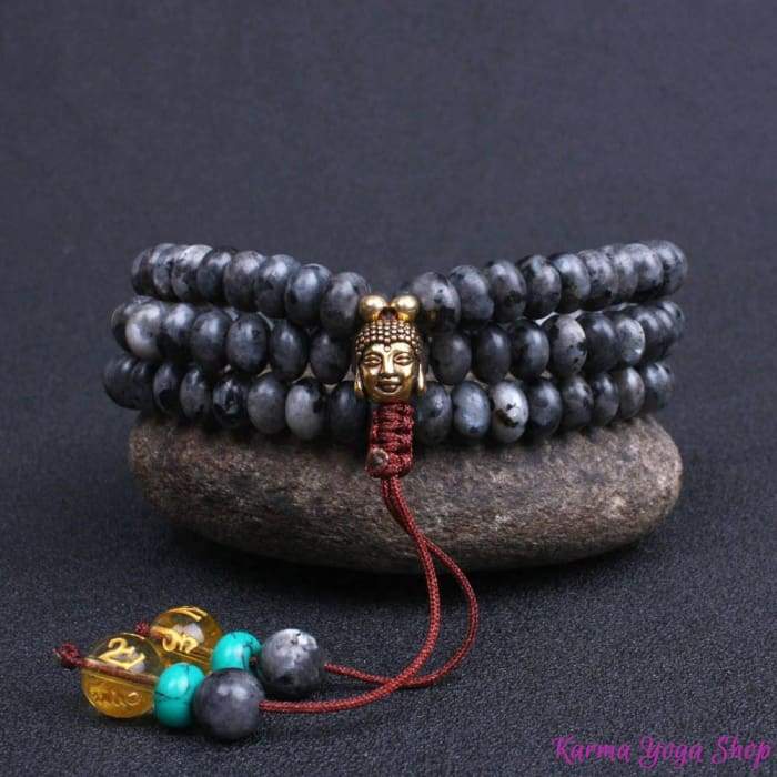 Bracelet/Collier Mala "Mantra" en Pierres Naturelles et son pendentif Bouddha - 3 pierres disponibles