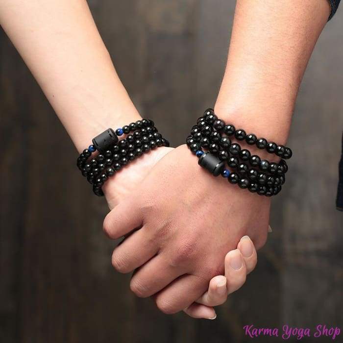 Bracelets "Force de l'Amour" Phoenix et Dragon en Obsidienne Arc-en-Ciel