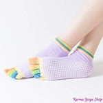 Chaussettes de Yoga antidérapantes multicolores - 6 couleurs disponibles