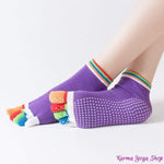 Chaussettes de Yoga antidérapantes multicolores - 6 couleurs disponibles