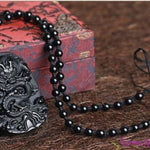 Collier Dragon en Obsidienne Naturelle