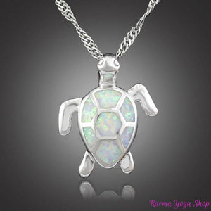 Collier et Pendentif "Tortue" en Opaline